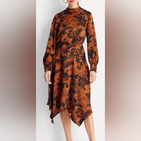 Long Sleeve Mock Neck Asymmetrical Dress by Future Collective with Kahlana XS - Picture 1 of 9